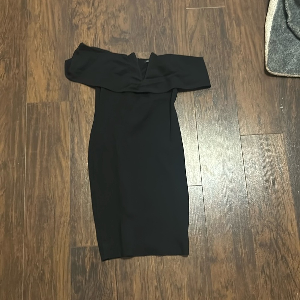 Women’s black off the shoulder dress